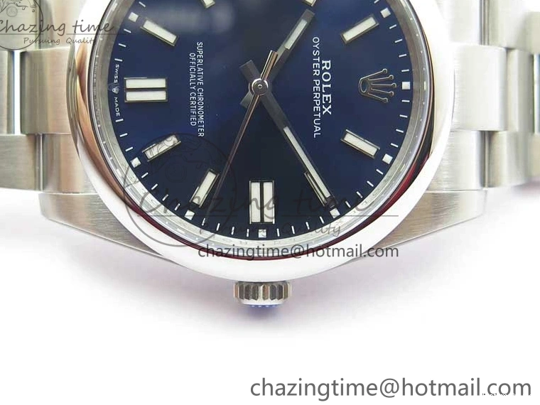 0103 FashionForward Oyster Perpetual 41mm 124300 ROF 1:1 Best Edition 904L Steel Dark Blue Dial on SS Bracelet A 2666